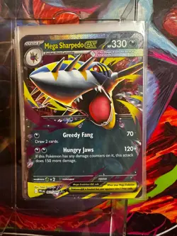 Mega Sharpedo ex 061/094 Me02: Phantasmal Flames Holo Double Rare HP330 Pokemon - Image 1