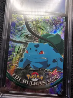 Bulbasaur 2000 Topps Chrome Pokemon T.V. #1 Spectra Chrome CGC Mint 9 - Image 3