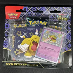 Pokemon TCG Paldean Fates Tech Sticker Collection - Greavard - 3 Booster Packs - Image 1
