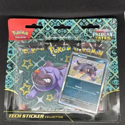 Pokemon TCG Paldean Fates Tech Sticker Collection - Maschiff - 3 Booster Packs - Image 1