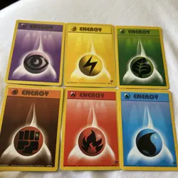 Pokemon TCG Grass/Electric/Fire/Fighting/Psychic/Water Energys Gym Challenge - Image 1