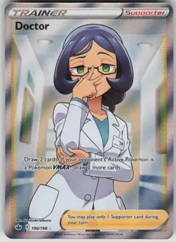 Pokemon TCG Doctor (Full Art) Ultra Rare SWSH06: Chilling Reign 190/198 - Image 1