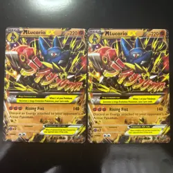 M Lucario EX 55/111 XY Furious Fists Ultra Rare Pokemon 2014 X2 - Image 1