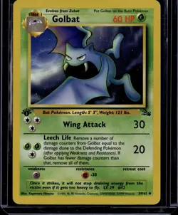 Pokemon 1999 1st Edition Fossil GOLBAT 34/62 - Image 1