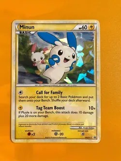 Pokemon TCG Minun & Plusle Cracked Ice Holo Promo HGSS17 & HGSS16 LP - Image 2