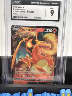 Charizard V 018/159 CGC Mint 9 Crown Zenith Holo Pokemon - Image 2