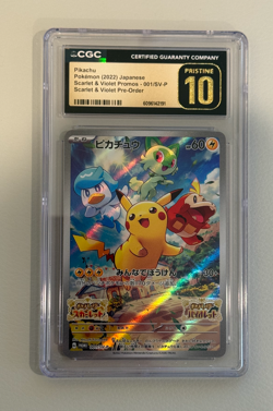 2022 Pokemon Japanese Scarlet & Violet Promo 001/SV-P Pikachu CGC Pristine 10 - Image 1