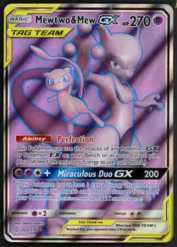 Mewtwo & Mew GX 222/236 Pokemon TCG SM - Unified Minds HP(Crease) - Image 1