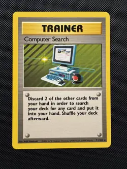 Pokemon TCG Computer Search 71/102 Base Set Rare Near Mint 1999 WoTC - Image 1