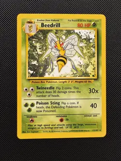 Pokemon TCG Beedrill 17/102 Base Set Rare Near Mint 1999 WoTC - Image 1