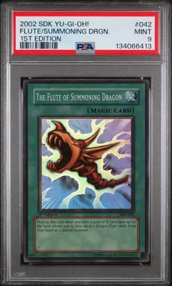 YUGIOH PSA 9 The Flute of Summoning Dragon SDK-042 Super Rare 1st Edition - Image 1