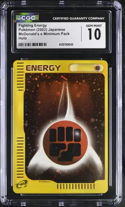 CGC 10 Fighting Energy Holo Japanese 2002 McDonald's e Promo Pokemon Card - Image 1
