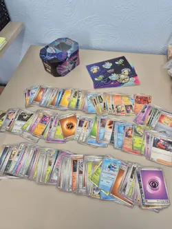 Pokemon TCG Bulk Bundle 250 Random Cards Job Lot + Tin + Stickers + Coin #3 - Image 1