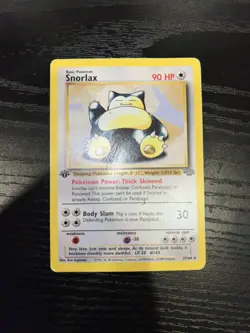 Pokemon TCG Snorlax 1st Edition Jungle Set Card 27/64 DMG Played Vintage WOTC - Image 1