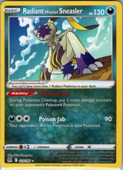 Radiant Hisuian Sneasler 123/196 SWSH11: Lost Origin - Pokemon Card - NM - Image 1