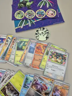 Pokemon TCG Bulk Bundle 260 Random Cards Job Lot + Tin + Stickers + Coin #4 - Image 5
