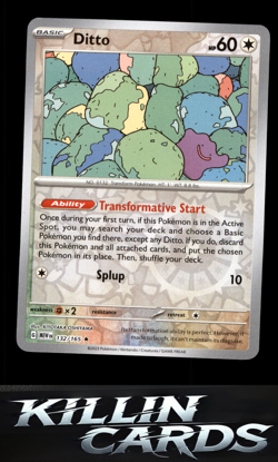 Reverse Holofoil Ditto 132/165 Pokemon Rare SV: Scarlet & Violet 151 Card NM - Image 1
