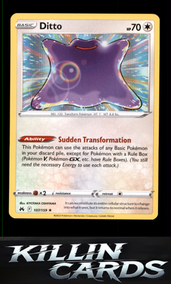 Ditto 107/159 Pokemon Holo Rare Crown Zenith Card NM - Image 1