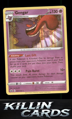 Gengar 057/198 Pokemon Holo Rare SWSH06: Chilling Reign Card NM - Image 1