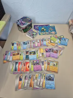 Pokemon TCG Bulk Bundle 200 Random Cards Job Lot + Tin Stickers + Mini Folder #1 - Image 2