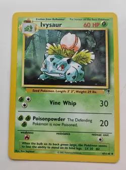 Rare Ivysaur Pokemon Legendary Base Set 47/110 Card WOTC 1999 LP - Image 1