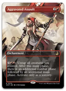Aggravated Assault (Anime Borderless) #76 (NM) Wilds of Eldraine WOT Magic MTG - Image 1