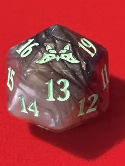 mtg d20 Spindown dice, oversized, Duskmourn House of Horror, smoky - Image 1