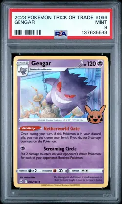 2023 POKEMON TRICK OR TRADE #066 GENGAR PSA 9 - Image 1