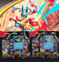 Pokemon Mega Evolution 2x 3 Pack Blister Psyduck Promo Factory Sealed - Image 1