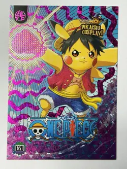 One Piece (Pikachu) #E20 - Purple Holo Box Hit Electric Pikachu Cosplay Pokemon - Image 1