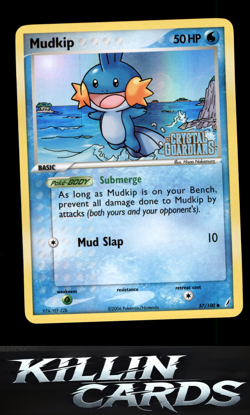 Reverse Holofoil Mudkip - 057/100 57/100 Pokemon Common Crystal Guardians Card L - Image 1