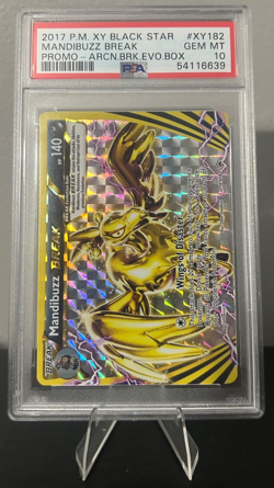 2017 POKEMON BLACK STAR PROMO XY182 MANDIBUZZ BREAK PSA 10 *** POP 6 *** - Image 1