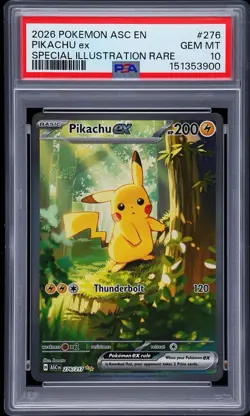 2026 POKEMON ASC EN-ASCENDED HEROES SPECIAL ILLUSTRATION RARE PIKACHU EX PSA 10 - Image 1