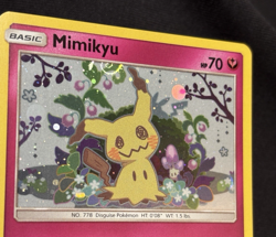 Mimikyu SM163 Holo Black Star Promo Sun Moon Pokemon NM Mew Tail HD Galaxy Swirl - Image 1