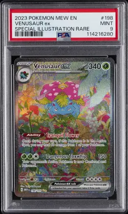 2023 POKEMON MEW EN-151 SPECIAL ILLUSTRATION RARE #198 VENUSAUR EX PSA 9 - Image 1