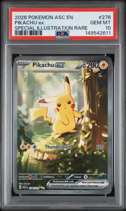 2026 POKEMON ASC EN-ASCENDED HEROES SPECIAL ILLUSTRATION RARE PIKACHU EX PSA 10 - Image 1