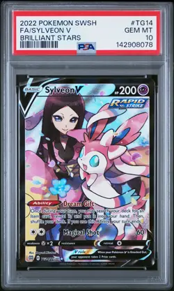 2022 POKEMON SWORD & SHIELD BRILLIANT STARS #TG14 FULL ART/SYLVEON V PSA 10 - Image 1