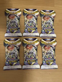Pokemon TCG: Sword & Shield-Brilliant Stars Sleeved Booster Packs *6-Pack Lot* 820650809972 - Image 1