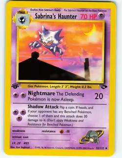 Sabrina's Haunter - 1st Edition - 55/132 Gym Challenge - Pokemon TCG - 1999 - Image 1