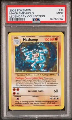 2002 POKEMON LEGENDARY COLLECTION #15 MACHAMP-HOLO PSA 9 - Image 1