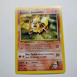 Pokemon TCG Blaine's Growlithe Gym Heroes 35/132 NM Pokemon - Image 1