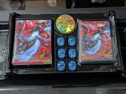 Pokemon TCG Phantasmal Flames Charizard UPC Coin, Dice, Sleeves and Deck Box - Image 1