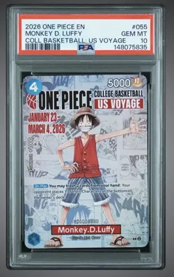 One Piece College Voyage Monkey D. Luffy Foil Promo P-055 English 2026 PSA 10 - Image 1