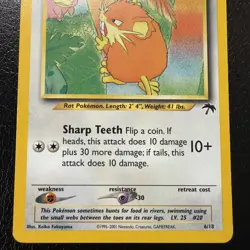 Raticate 6/18 Southern Islands Promo Pokemon Card HP/DMG - Image 4