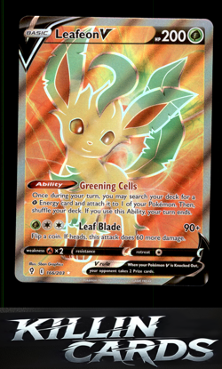 Leafeon V (Full Art) 166/203 Pokemon Ultra Rare SWSH07: Evolving Skies Card NM - Image 1