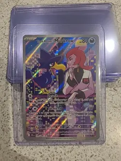 Pokemon TCG Team Rockets Murkrow Card 200/182 Destined Rivals Illustration Rare - Image 1