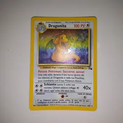 Pokemon TCG 1999 Italian Fossil Dragonite Holo Card 4/62 HP - Image 1