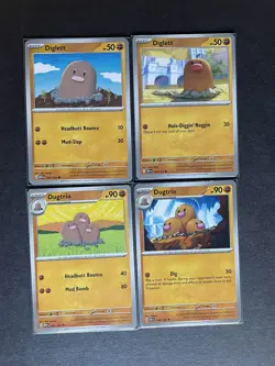 Dugtrio(x2)+Diglett(x2) 4-card Pokemon Scarlet&Violet mixed lot - PWE - Image 1