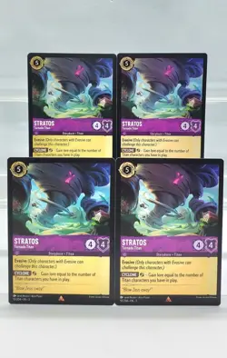 Disney Lorcana Stratos - Tornado Titan 55/204 -4 Cards Playset Into the Inklands - Image 1