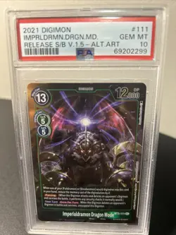 Imperialdramon Dragon Mode BT3-111 SEC - Digimon Card - Alt Art - Graded PSA 10 - Image 1